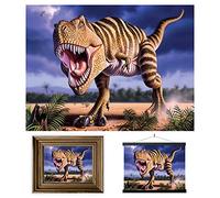 3D LiveLife Lenticular Pictures - Brown Rex from Deluxebase. A3 Unframed Deep 3D Effect Dinosaur Wall Art for Living Room, Bedroom or Kitchen. Unique T-Rex Print Poster for Home Decor.