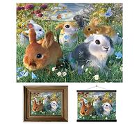 3D LiveLife Lenticular Pictures - Bunnies from Deluxebase. A3 Unframed Deep 3D Effect Animal Wall Art for Living Room, Bedroom or Kitchen. Unique Rabbit Print Poster for Home Decor.
