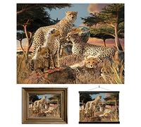 3D LiveLife Lenticular Pictures - Cheetah Clan from Deluxebase. A3 Unframed Deep 3D Effect Animal Wall Art for Living Room, Bedroom or Kitchen. Unique Cheetah Print Poster for Home Decor.