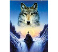 3D LiveLife Lenticular Pictures - Cosmic Wolf from Deluxebase. A3 Unframed Deep 3D Effect Animal Wall Art for Living Room, Bedroom or Kitchen. Unique Wolf Print Poster for Home Decor.