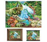 3D LiveLife Lenticular Pictures - Dinosaur Mountain from Deluxebase. A3 Unframed Deep 3D Effect Dino Wall Art for Living Room, Bedroom or Kitchen. Unique Dinosaur Print Poster for Home Decor.