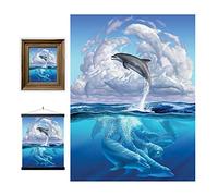 3D LiveLife Lenticular Pictures - Dolphin Symphony from Deluxebase. A3 Unframed Deep 3D Effect Animal Wall Art for Living Room, Bedroom or Kitchen. Unique Dolphin Print Poster for Home Decor.