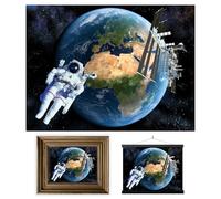 3D LiveLife Lenticular Pictures - Earth From Space from Deluxebase. A3 Unframed Deep 3D Effect Space Wall Art for Living Room, Bedroom or Kitchen. Unique Astronaut Print Poster for Home Decor.