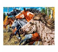 3D LiveLife Lenticular Pictures - Free & Wild from Deluxebase. A3 Unframed Deep 3D Effect Animal Wall Art for Living Room, Bedroom or Kitchen. Unique Horse Print Poster for Home Decor.