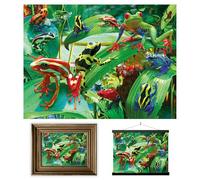 3D LiveLife Lenticular Pictures - Funky Frogs from Deluxebase. A3 Unframed Deep 3D Effect Animal Wall Art for Living Room, Bedroom or Kitchen. Unique Frog Print Poster for Home Decor.