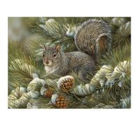 3D LiveLife Lenticular Pictures - Grey Squirrel from Deluxebase. A3 Unframed Deep 3D Effect Animal Wall Art for Living Room, Bedroom or Kitchen. Unique Squirrel Print Poster for Home Decor.