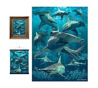 3D LiveLife Lenticular Pictures - Hammerhead Shark from Deluxebase. A3 Unframed Deep 3D Effect Animal Wall Art for Living Room, Bedroom or Kitchen. Unique Shark Print Poster for Home Decor.