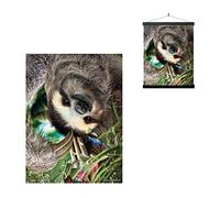 3D LiveLife Lenticular Pictures - Hangin' Around from Deluxebase. A3 Unframed Deep 3D Effect Animal Wall Art for Living Room, Bedroom or Kitchen. Unique Sloth Print Poster for Home Decor.