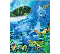 3D LiveLife Lenticular Pictures - Hawaiian Seal from Deluxebase. A3 Unframed Deep 3D Effect Animal Wall Art for Living Room, Bedroom or Kitchen. Unique Seal Print Poster for Home Decor.