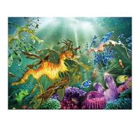 3D LiveLife Lenticular Pictures - Here Be Dragons from Deluxebase. A3 Unframed Deep 3D Effect Animal Wall Art for Living Room, Bedroom or Kitchen. Unique Seahorse Print Poster for Home Decor.