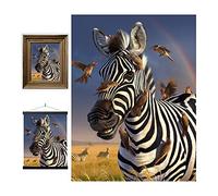 3D LiveLife Lenticular Pictures - Jailbird from Deluxebase. A3 Unframed Deep 3D Effect Animal Wall Art for Living Room, Bedroom or Kitchen. Unique Zebra Print Poster for Home Decor.