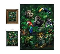 3D LiveLife Lenticular Pictures - Jungle Pals from Deluxebase. A3 Unframed Deep 3D Effect Animal Wall Art for Living Room, Bedroom or Kitchen. Unique Jungle Print Poster for Home Decor.