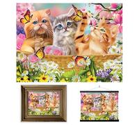 3D LiveLife Lenticular Pictures - Kitten Fun Time from Deluxebase. A3 Unframed Deep 3D Effect Animal Wall Art for Living Room, Bedroom or Kitchen. Unique Cat Print Poster for Home Decor.