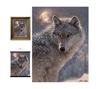 3D LiveLife Lenticular Pictures - Lone Wolf from Deluxebase. A3 Unframed Deep 3D Effect Animal Wall Art for Living Room, Bedroom or Kitchen. Unique Wolf Print Poster for Home Decor.