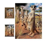 3D LiveLife Lenticular Pictures - Meerkat Gaze from Deluxebase. A3 Unframed Deep 3D Effect Animal Wall Art for Living Room, Bedroom or Kitchen. Unique Meerkat Print Poster for Home Decor.