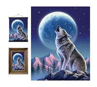 3D LiveLife Lenticular Pictures - Moonlight Sonata from Deluxebase. A3 Unframed Deep 3D Effect Animal Wall Art for Living Room, Bedroom or Kitchen. Unique Wolf Print Poster for Home Decor.