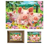 3D LiveLife Lenticular Pictures - Pig Pen from Deluxebase. A3 Unframed Deep 3D Effect Animal Wall Art for Living Room, Bedroom or Kitchen. Unique Pig Print Poster for Home Decor.