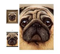 3D LiveLife Lenticular Pictures - Pug from Deluxebase. A3 Unframed Deep 3D Effect Animal Wall Art for Living Room, Bedroom or Kitchen. Unique Dog Print Poster for Home Decor.
