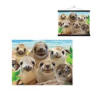 3D LiveLife Lenticular Pictures - Sea Lion Snap from Deluxebase. A3 Unframed Deep 3D Effect Animal Wall Art for Living Room, Bedroom or Kitchen. Unique Sea Lion Print Poster for Home Decor.