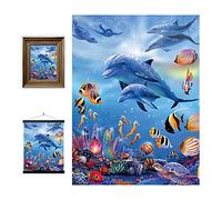 3D LiveLife Lenticular Pictures - Seahorse Kingdom from Deluxebase. A3 Unframed Deep 3D Effect Animal Wall Art for Living Room, Bedroom or Kitchen. Unique Dolphin Print Poster for Home Decor.