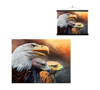 3D LiveLife Lenticular Pictures - Three Eagles from Deluxebase. A3 Unframed Deep 3D Effect Animal Wall Art for Living Room, Bedroom or Kitchen. Unique Bird Print Poster for Home Decor.