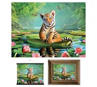 3D LiveLife Lenticular Pictures - Tiger Lily from Deluxebase. A3 Unframed Deep 3D Effect Animal Wall Art for Living Room, Bedroom or Kitchen. Unique Tiger Print Poster for Home Decor.