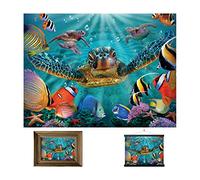 3D LiveLife Lenticular Pictures - Tiny Bubbles from Deluxebase. A3 Unframed Deep 3D Effect Animal Wall Art for Living Room, Bedroom or Kitchen. Unique Sea Turtle Print Poster for Home Decor.