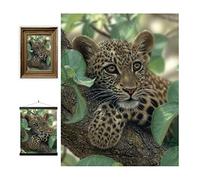 3D LiveLife Lenticular Pictures - Tree Hugger from Deluxebase. A3 Unframed Deep 3D Effect Animal Wall Art for Living Room, Bedroom or Kitchen. Unique Leopard Print Poster for Home Decor.