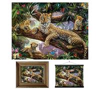 3D LiveLife Lenticular Pictures - Treetop Leopards from Deluxebase. A3 Unframed Deep 3D Effect Animal Wall Art for Living Room, Bedroom or Kitchen. Unique Leopard Print Poster for Home Decor.