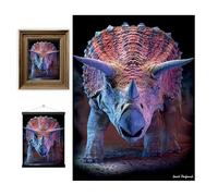 3D LiveLife Lenticular Pictures - Triceratops from Deluxebase. A3 Unframed Deep 3D Effect Dino Wall Art for Living Room, Bedroom or Kitchen. Unique Dinosaur Print Poster for Home Decor.