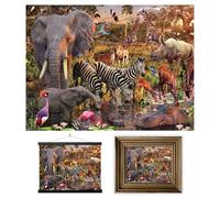 3D LiveLife Lenticular Pictures - Waterhole from Deluxebase. A3 Unframed Deep 3D Effect Animal Wall Art for Living Room, Bedroom or Kitchen. Unique Safari Print Poster for Home Decor.