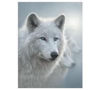 3D LiveLife Lenticular Pictures - White Out from Deluxebase. A3 Unframed Deep 3D Effect Animal Wall Art for Living Room, Bedroom or Kitchen. Unique Wolf Print Poster for Home Decor.