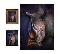 3D LiveLife Lenticular Pictures - White Rhino from Deluxebase. A3 Unframed Deep 3D Effect Animal Wall Art for Living Room, Bedroom or Kitchen. Unique Rhino Print Poster for Home Decor.