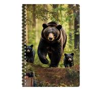 3D LiveLife Notebook - Black Bear Family Stroll from Deluxebase. Spiral Bound Lined Notebook with 80 Recycled Pages, 3D Animal Art Notebooks for Work, Gifts and School Supplies, (21 x 14.5 cm)