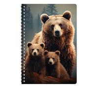 3D LiveLife Notebook - The Three Grizzly Bears from Deluxebase. 80 Page Lined Lenticular 3D Bear Jotter. A5 Notebook for Superb School or Office Stationery.