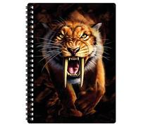 3D LiveLife Notebooks - Sabertooth from Deluxebase. 80 Page Lined Lenticular 3D Jurassic Notebook. A5 Notebook for Superb School or Office Stationery.