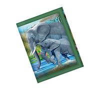 3D LiveLife Wallets - Pachyderm Pals from Deluxebase. Cool Lenticular Elephant Trifold Wallet with Zipper, Coin Pocket, Keyring and Card Holder. Animal Themed Small Gifts for Men and Women.