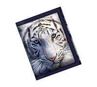 3D LiveLife Wallets - White Tiger Repose from Deluxebase. Cool Lenticular Big Cat Trifold Wallet with Zipper, Coin Pocket, Keyring and Card Holder. Animal Themed Small Gifts for Men and Women.