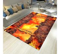3D Living Room Carpet, Abstract Flame Rock Texture Printed Rug, Soft Comfortable Non-Slip Rectangle Floor Mat For Dining Bedroom Home Decor, 40 X 60 Cm -43466284672