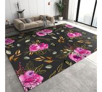 3D Living Room Carpet, Plant Leaves Flowers Printed Rug, Soft Comfortable Non-Slip Rectangle Floor Mat For Dining Bedroom Home Decor, 40 X 60 Cm /9248564102437