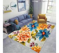 3D Living Room Carpet, Plant Leaves Flowers Washable Printed Rug, Soft Comfortable Non-Slip Rectangle Floor Mat For Dining Bedroom Home Decor, 40 X 60 Cm Easy Clean /3173508417947