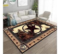 3D Living Room Carpet, Retro Wooden Board Five-Pointed Star Printed Rug, Soft Comfortable Non-Slip Rectangle Floor Mat For Dining Bedroom Home Decor, 40 X 60 Cm /8387383165116