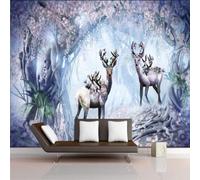 3D Living Room Mural Home Décor Animal Deer Woods Landscape Creative Living Room Sofa Tv Wallpaper-300cm×210cm