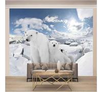 3D Living Room Mural Home Décor Animal Polar Bear Landscape Tv Bedroom Wallpaper Living Room Mural-350cm×256cm