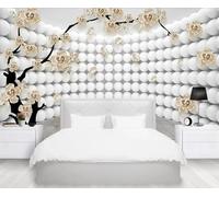 3D Living Room Mural Home Decoration Yellow Flowers Tree Branches Landscape Office Study Living Room Background Wallpaper-350cm×256cm