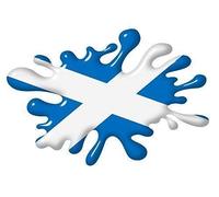 3D look printed effect Scotland Scottish Saltire Flag RETRO SPLAT Motif Vinyl Car Bike Sticker Decal 150x100mm approx.