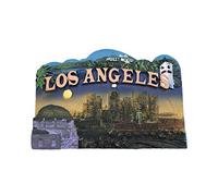 3D Los Angeles USA Refrigerator Magnet Tourist Travel Souvenirs Handmade Resin Craft Magnetic Stickers Home Kitchen Decoration Fridge Magnet Collection Gift