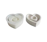 3D Love Heart Candlestick Silicone Mold Holder Crafs Gypsum Cement Resin Casting Molds Mold for Pouring Concrete Holder