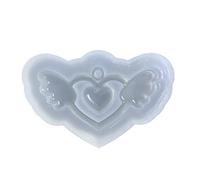 3D Love Wings Mold Pendant Silicone Resin Casting for Keychain Jewelry Non-Stick Pendant Silicone Molds for Epoxy Resin Round