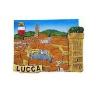 3D Lucca Tuscany Italy Fridge Magnet Souvenir Refrigerator Decoration Magnetic Sticker Hand Painted Craft Collection